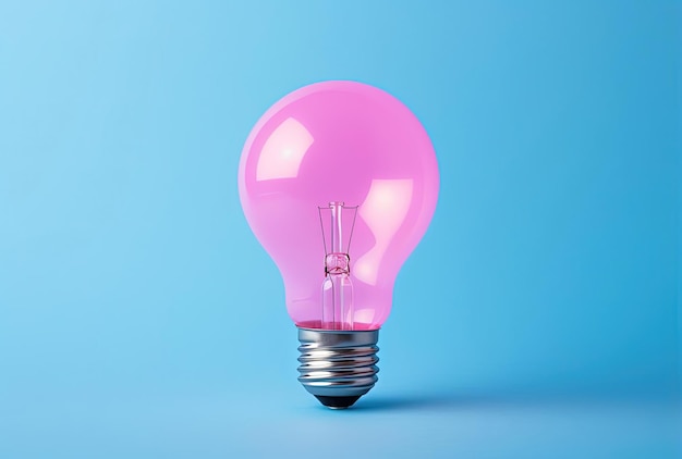 a light bulb with behind it on a pink background