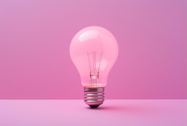 a light bulb with behind it on a pink background