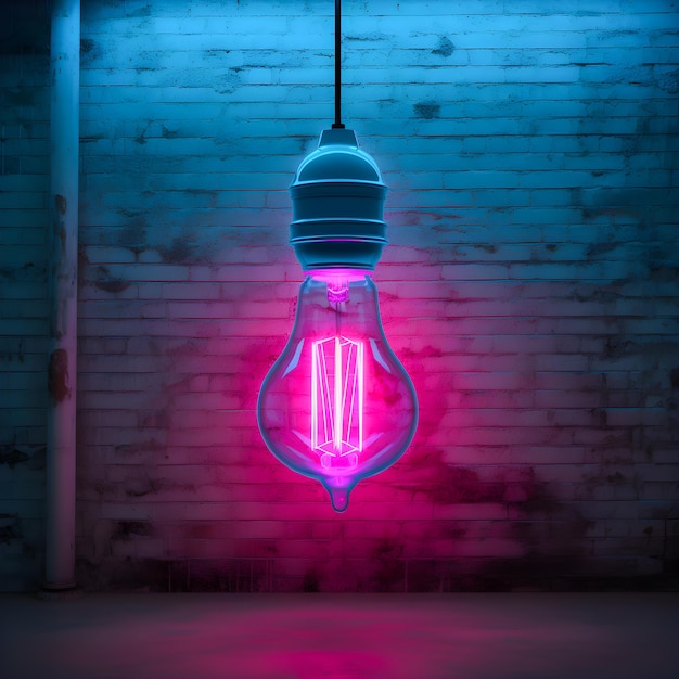 A light bulb with a pink lightbulb on it