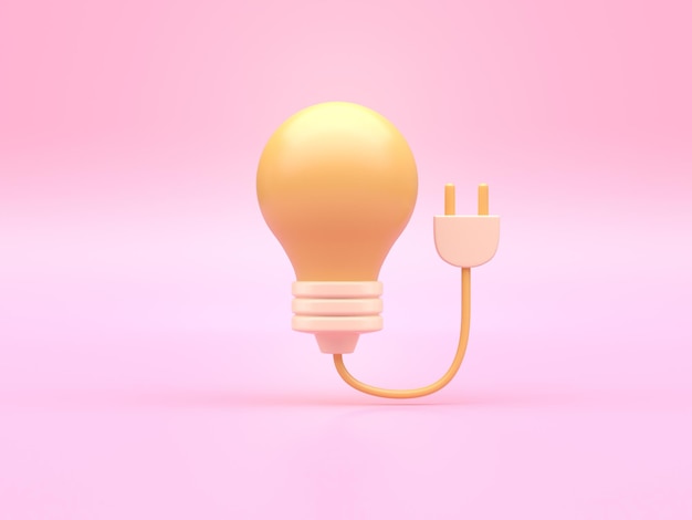 Light Bulb with Plug 3D render