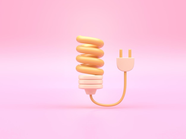 Photo light bulb with plug 3d render