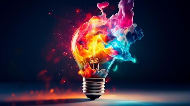 light bulb with splash