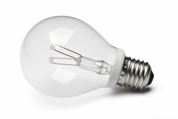 A light bulb with a white background