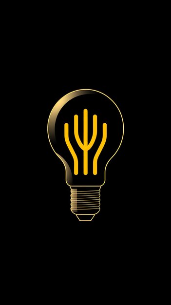 Photo a light bulb with a yellow design