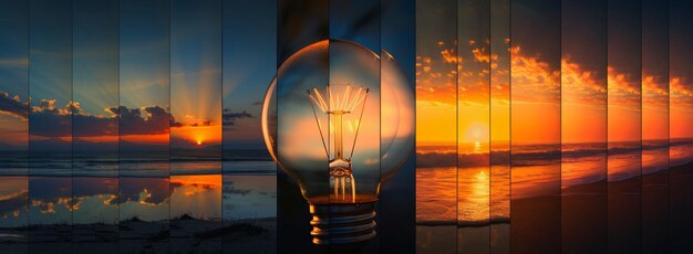 Light Bulb on Wooden Table