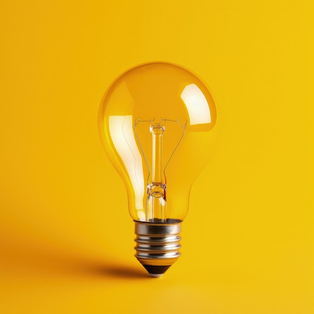 Light bulb yellow background Generative AI