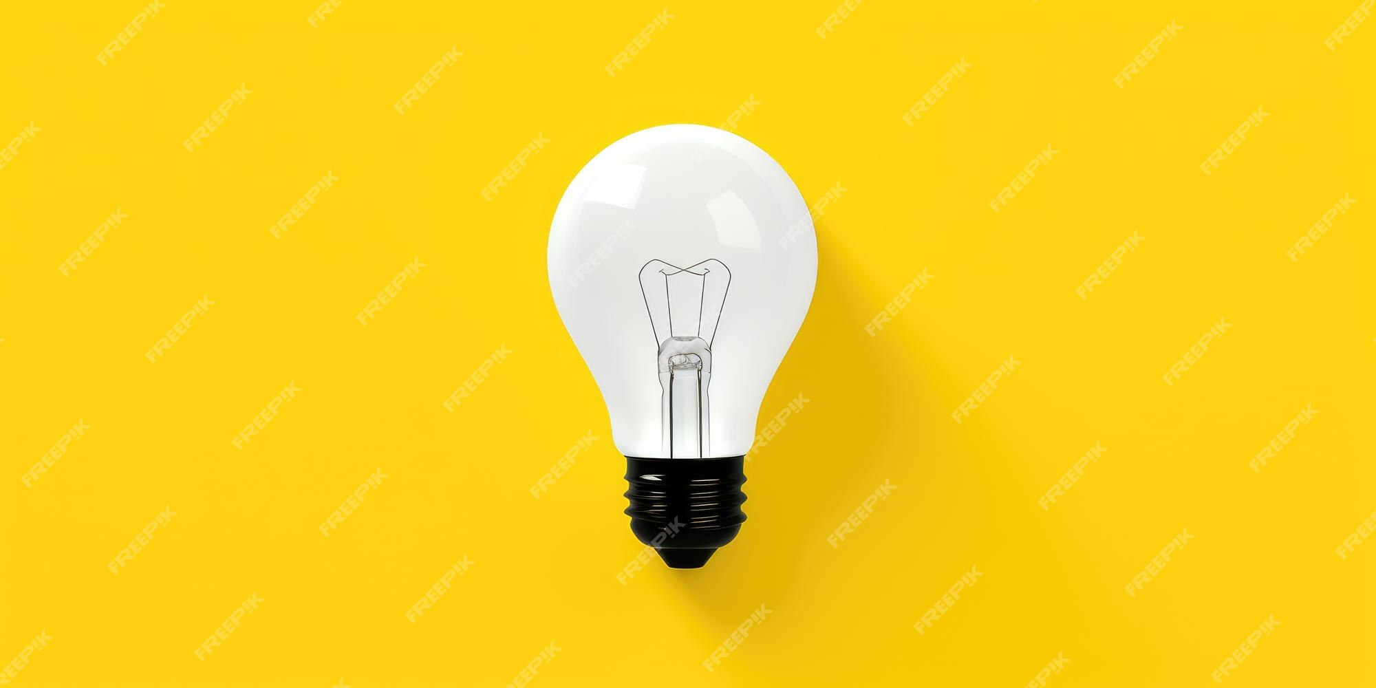 Premium Photo | A light bulb on a yellow background