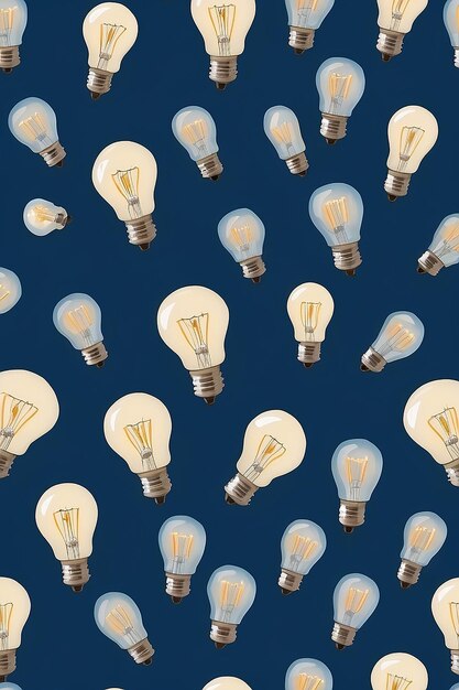 Photo light bulbs on dark blue background