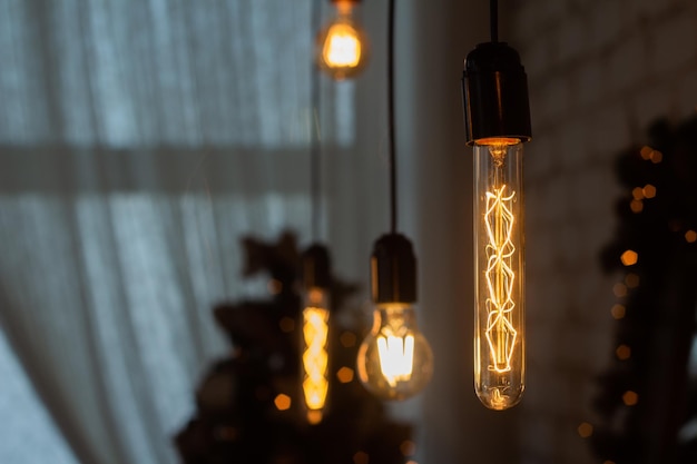 Light bulbs in retro style