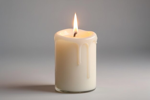 Light candle on pale backdrop