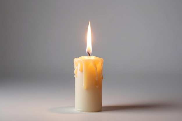 Light candle on pale backdrop