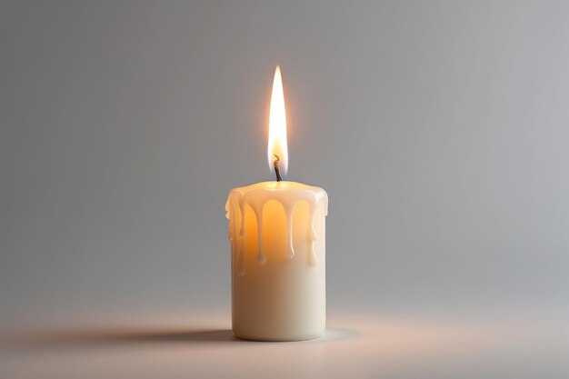 Light candle on pale backdrop