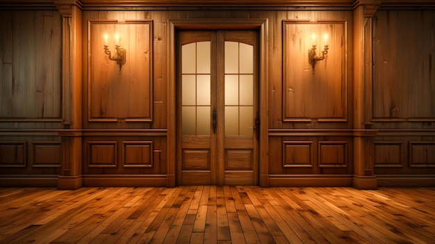 light ceiling a wooden door room