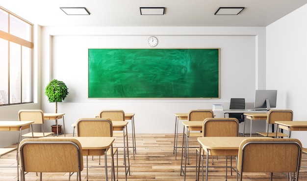 Light classroom interior