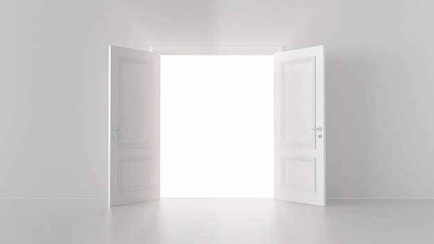 Foto luce proveniente da una porta aperta