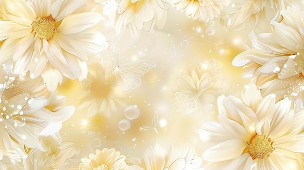 Photo light cream and yellow flower petals with a gradient background of the same color scheme delicate and soft looking with a painterly style