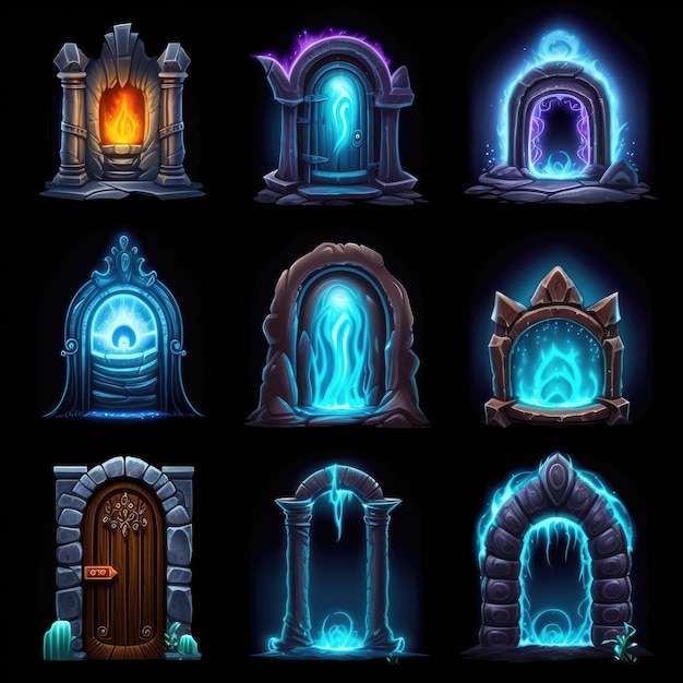 Photo light door portal game ai generated