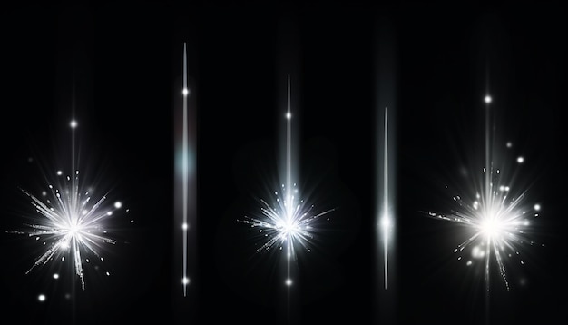 Foto effetto luminoso dei flares delle lenti set di cinque luci