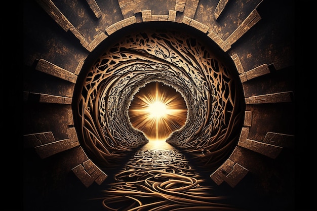 Light at the end of the tunnel religion mortality stairway to heaven Death The salvation of the soul the encounter with the gathering the end of the road Castile