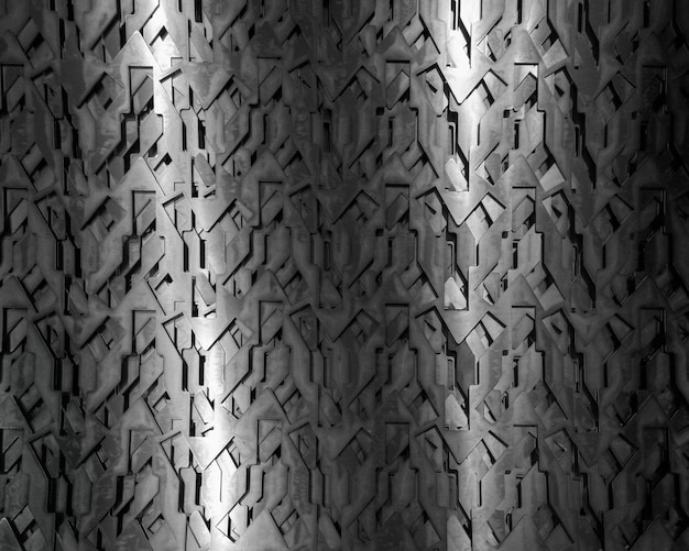 Light glow on grill pattern Dark industrial abstract background