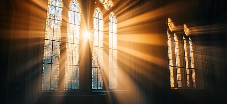 light going through a church window