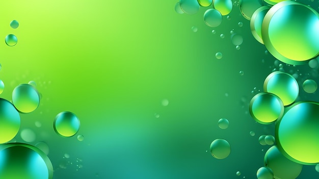 Photo light green blurred bubbles on abstract background with colorful gradient