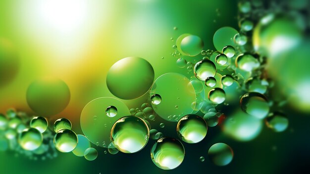 Light Green Blurred bubbles on abstract background with colorful gradient