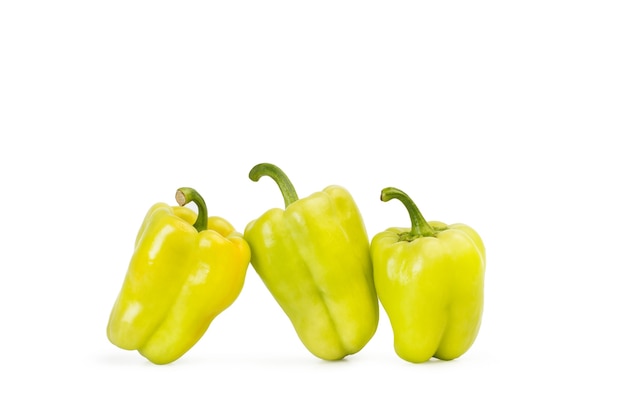 Light green peppers isolated