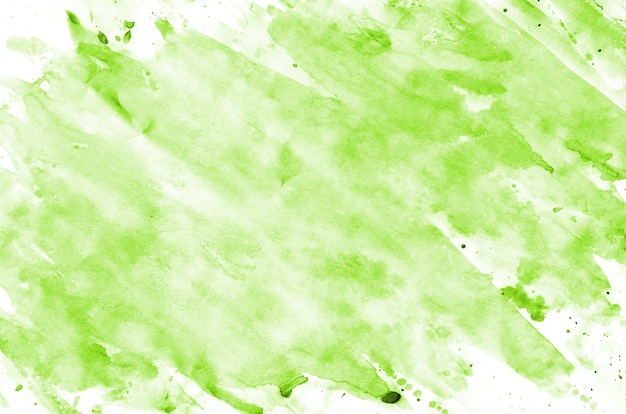 白い紙の上の薄緑色の水彩画の背景