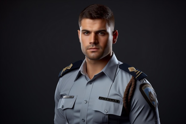 Light Grey Uniformed Police Officer Generative AI