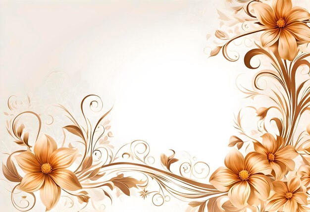 Light grunge background finely floral delicate patterned in the corners of the format