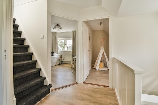 Light hallway with staircase