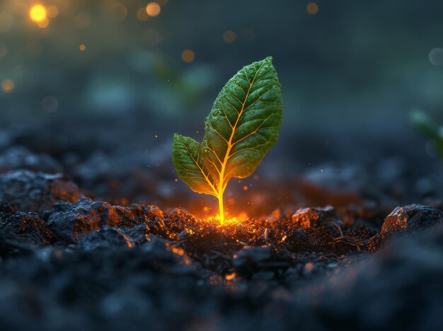 光は植物の上にありそれは葉です