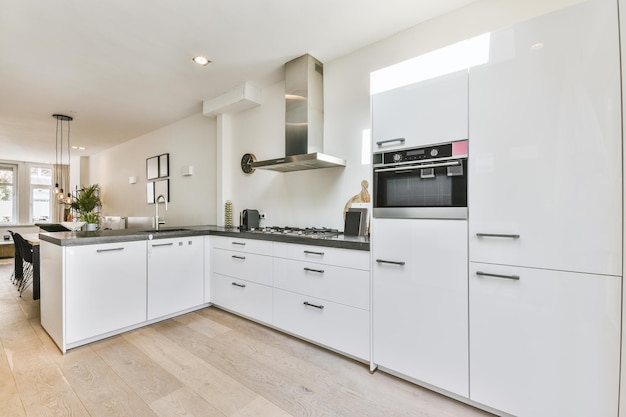 Light kitchen with contemporary furniture