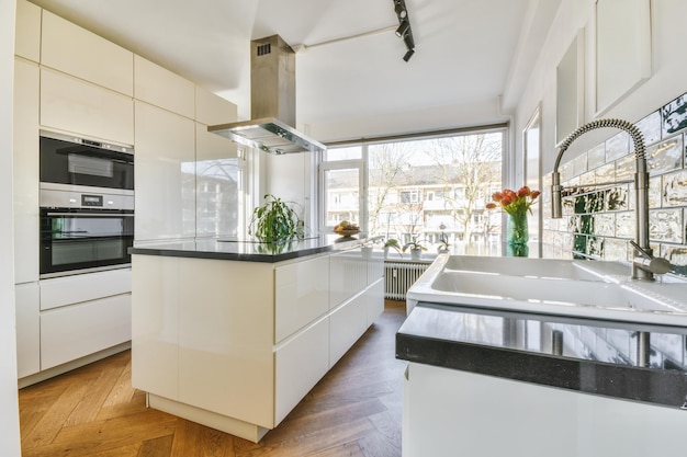 Light kitchen with contemporary furniture