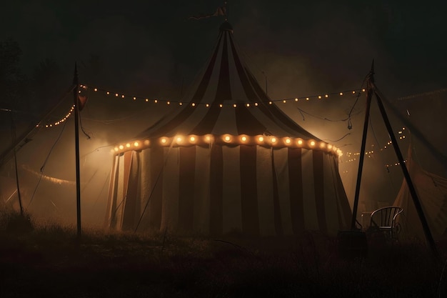 Фото Освещение и туман статический снимок цирковой палатки