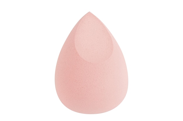 Light nude pink makeup sponge on a white background beauty blender