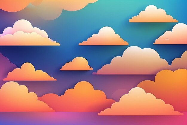 Photo light orange vector pattern with clouds gradient illustration with colorful sky clouds template for landing pages