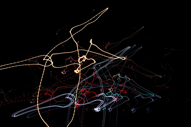 Photo light painting at night