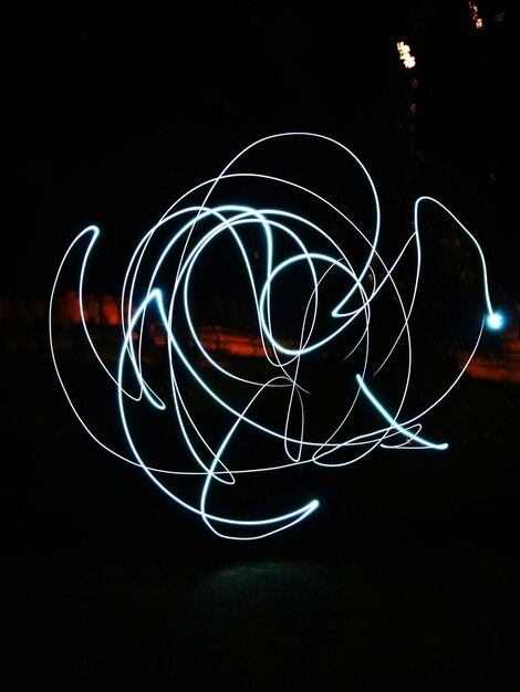 Photo light painting at night