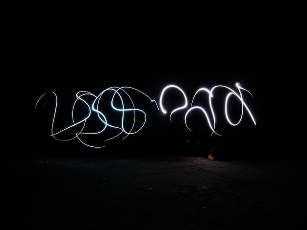 Photo light painting at night