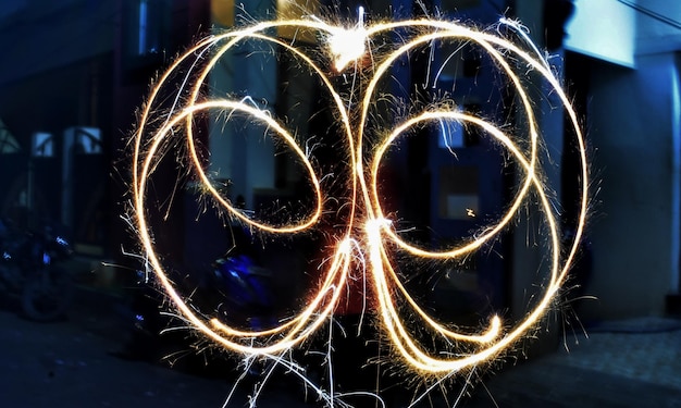 Light painting at night