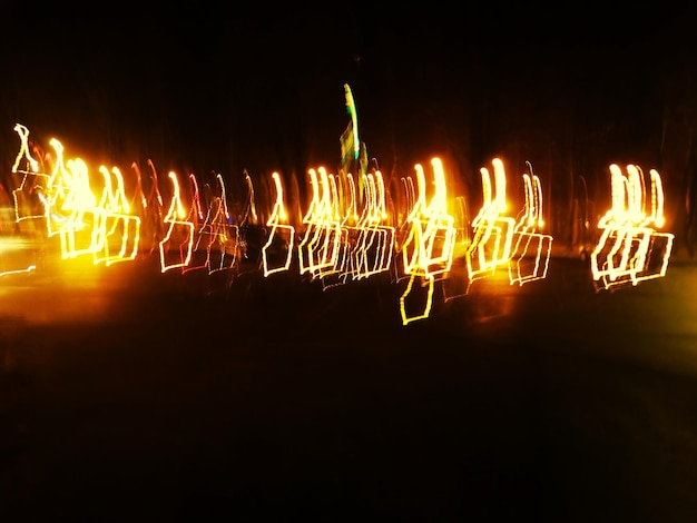 Photo light painting on street at night