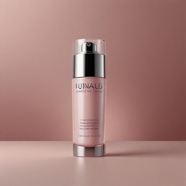 light pink background and good lighting with minimal 3D elegance for skin care products