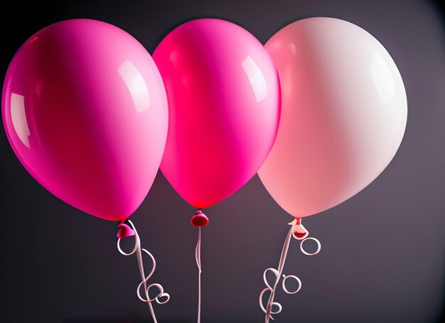 light pink balloons and light red balloon