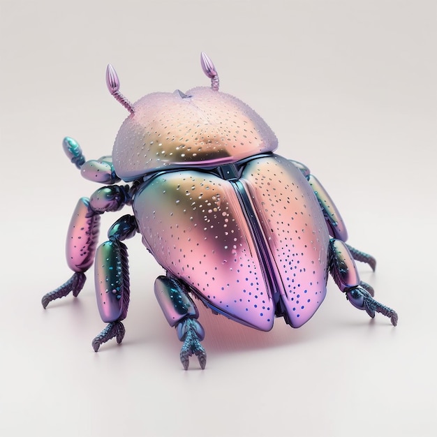 Light pink bug on pastel background