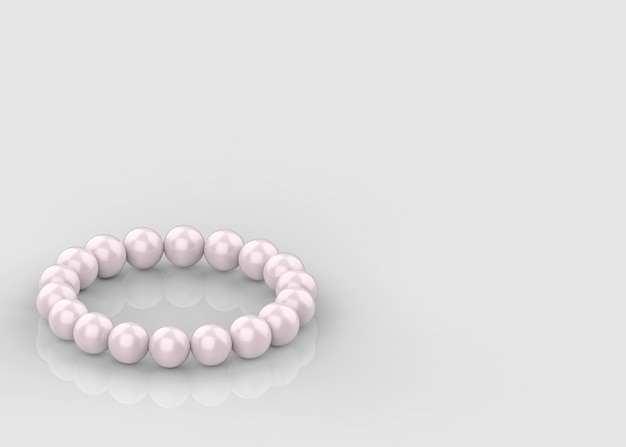 Light Pink pearls bracelet on Gray background