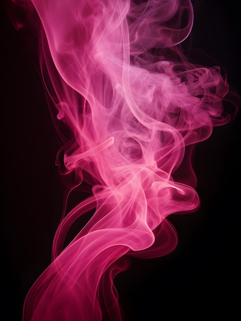 Light pink smoke isolated on black background