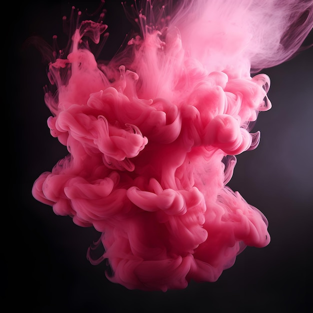 Light pink smoke isolated on black background