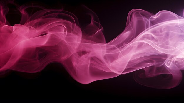 Light pink smoke isolated on black background